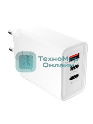 Сетевое зарядное устройство MORE CHOICE NC90 1USB+2Type-C 3.0A PD 45W, белый