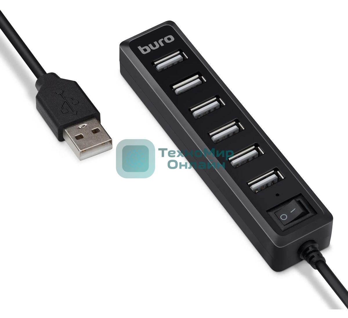 USB-концентратор Buro BU-HUB7-1.0-U2.0, USB 2.0, USB 7 портов, USB