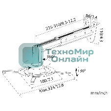 Кронштейн для проектора Cactus CS-VM-PR05B-BK черный макс.10кг настенный и потолочный поворот и наклон