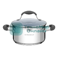 Кастрюля Maunfeld LAURA MCS22S08GR из нержавеющей стали со стеклянной крышкой, 18 см, 2,2 л.