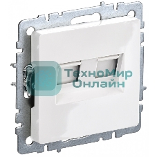 Розетка компьютерная двойная IEK BRITE РК10-2-БрБ RJ45 кат.5E белый