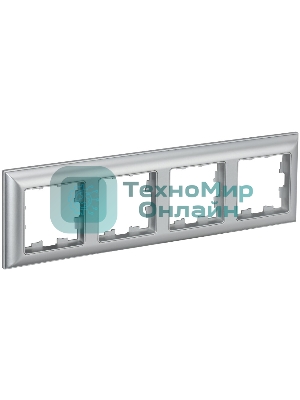 Рамка 4-местная IEK BRITE РУ-4-Бр DECOR 3D-форма алюминий