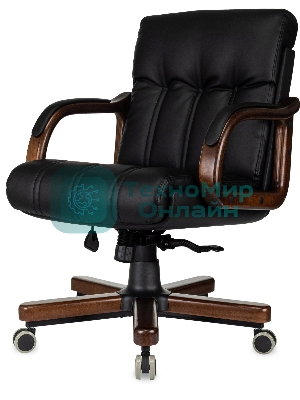 Кресло Бюрократ T-9932W-LOW-Eco черный, экокожа