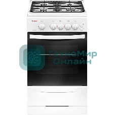 Плита газовая Gefest CG 50M04 K73 белый, конфорок 4 шт, духовка 42 л, 50 см x 85 см x 57 см