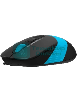 Мышь проводная A4Tech Fstyler FM10S черный/голубой, 1600 dpi, USB, кнопки - 4