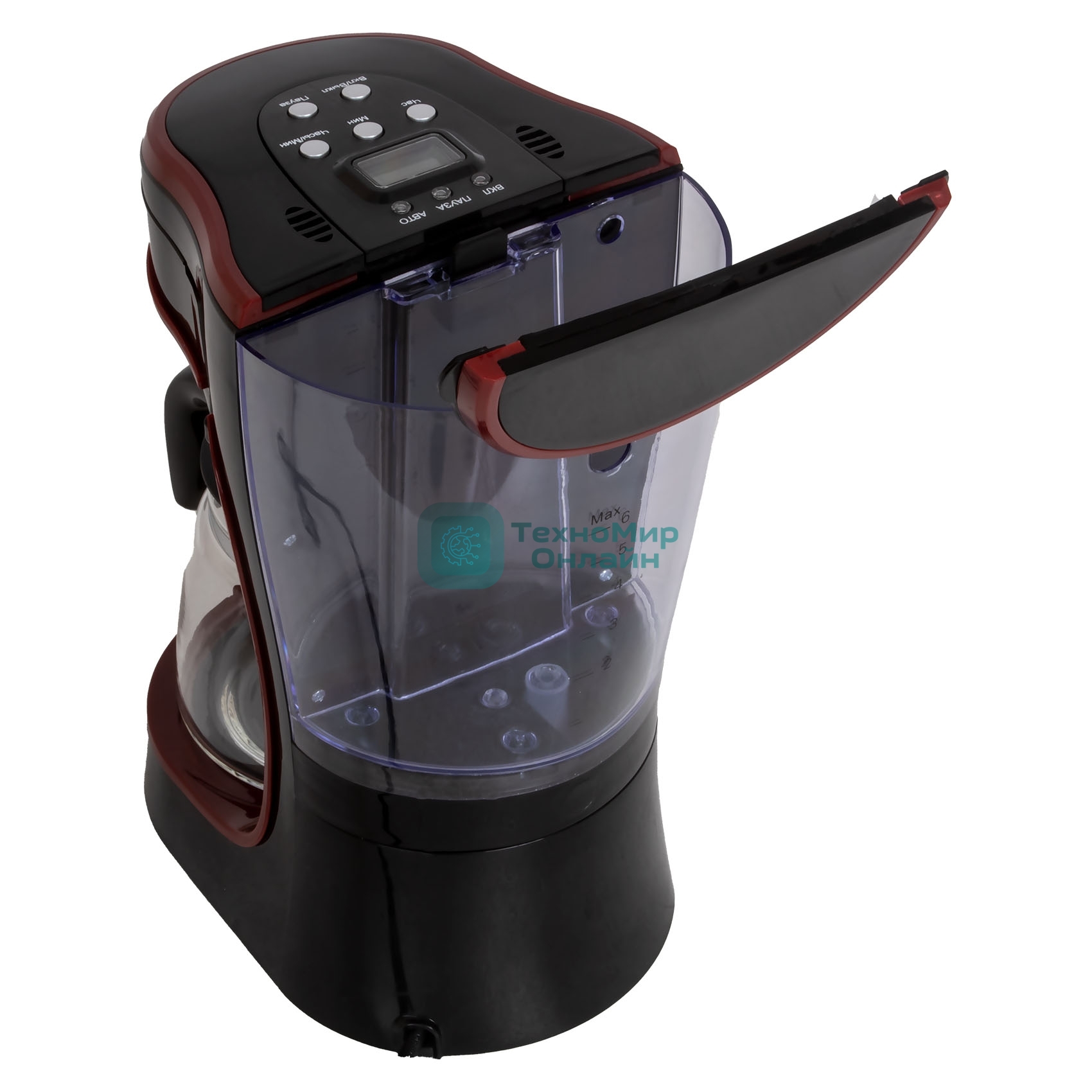 Кофеварка капельная SUPRA CMS-0655 черный/красный, исп. кофе - молотый, 720 мл, 750 Вт.