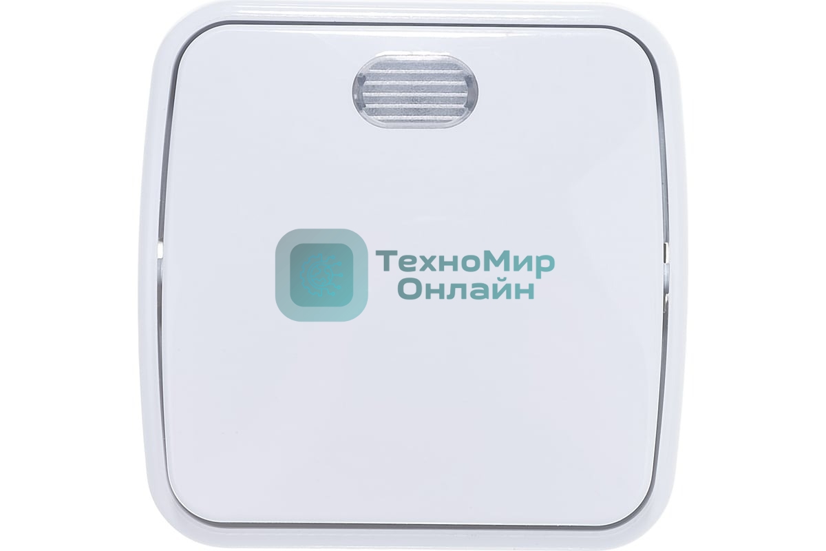 Выключатель Электра одноклавишный с подсветкой белый