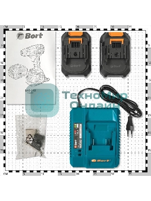 Дрель-шуруповерт Bort BAB-21U, 18 В, 4 Ач, 100 Нм, бесщеточный