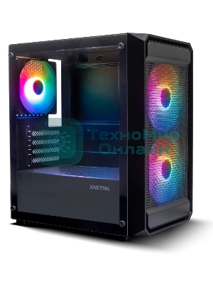 Компьютерный корпус XASTRA A303M 3FRGb Black mATX/Mesh/ tempered glass/2x140мм + 1x120мм FRGb fans/ A303M-2FC14F-1FC12F