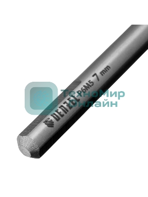 Сверло спиральное по металлу Denzel 7,0 х 156 мм, Р6М5, Golden Tip, удлиненное