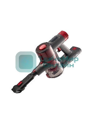 Пылесос вертикальный Bufett MVC 387A черный/красный, питание от аккумулятора, 250 Вт, уборка сухая, пылесборник 0.6 л