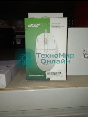 (Поврежденная упаковка) Мышь проводная ACER OMW401 белый (USB, 4 кнопки, 2000dpi) (ZL.MCEEE.030)