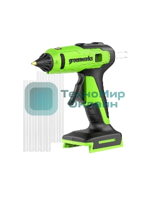 Пистолет клеевой аккумуляторный GreenWorks G24GLG, 24V, 11 мм, без АКБ и ЗУ (3502207)