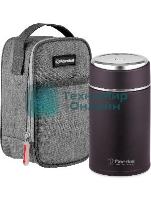 Термос для еды Rondell Tierno RDS-1661 0.7 л. бордовый с чехлом картонная коробка