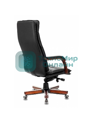 Кресло Бюрократ T-9927WALNUT/BLACK черный, кожа