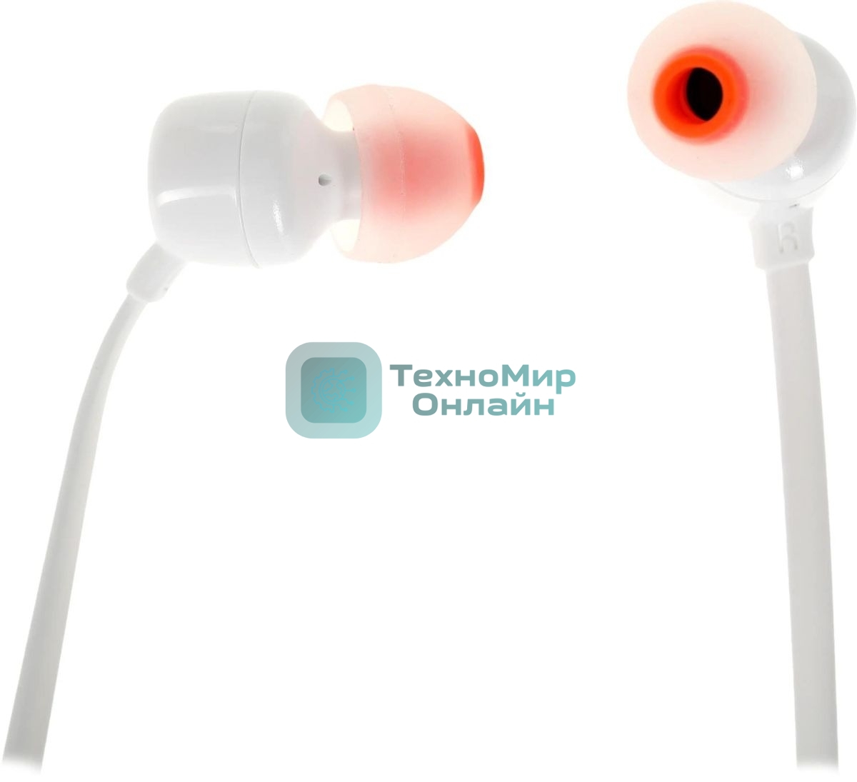 Проводные наушники JBL Tune 110 белый, внутриканальные, Jack 3.5 мм