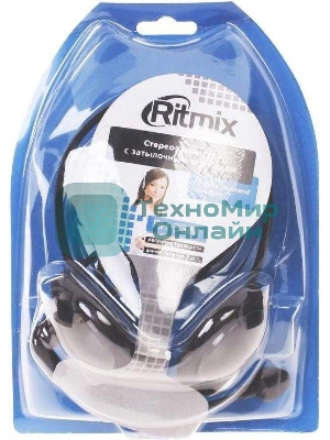 Гарнитура Ritmix RH-331M чёрный, проводная, 3.5 мм