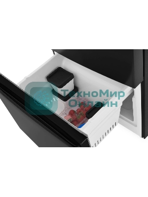 Холодильник Zugel ZRFD361B черный трехкамерный 224/113л морозилка снизу, No Frost, Side by Side