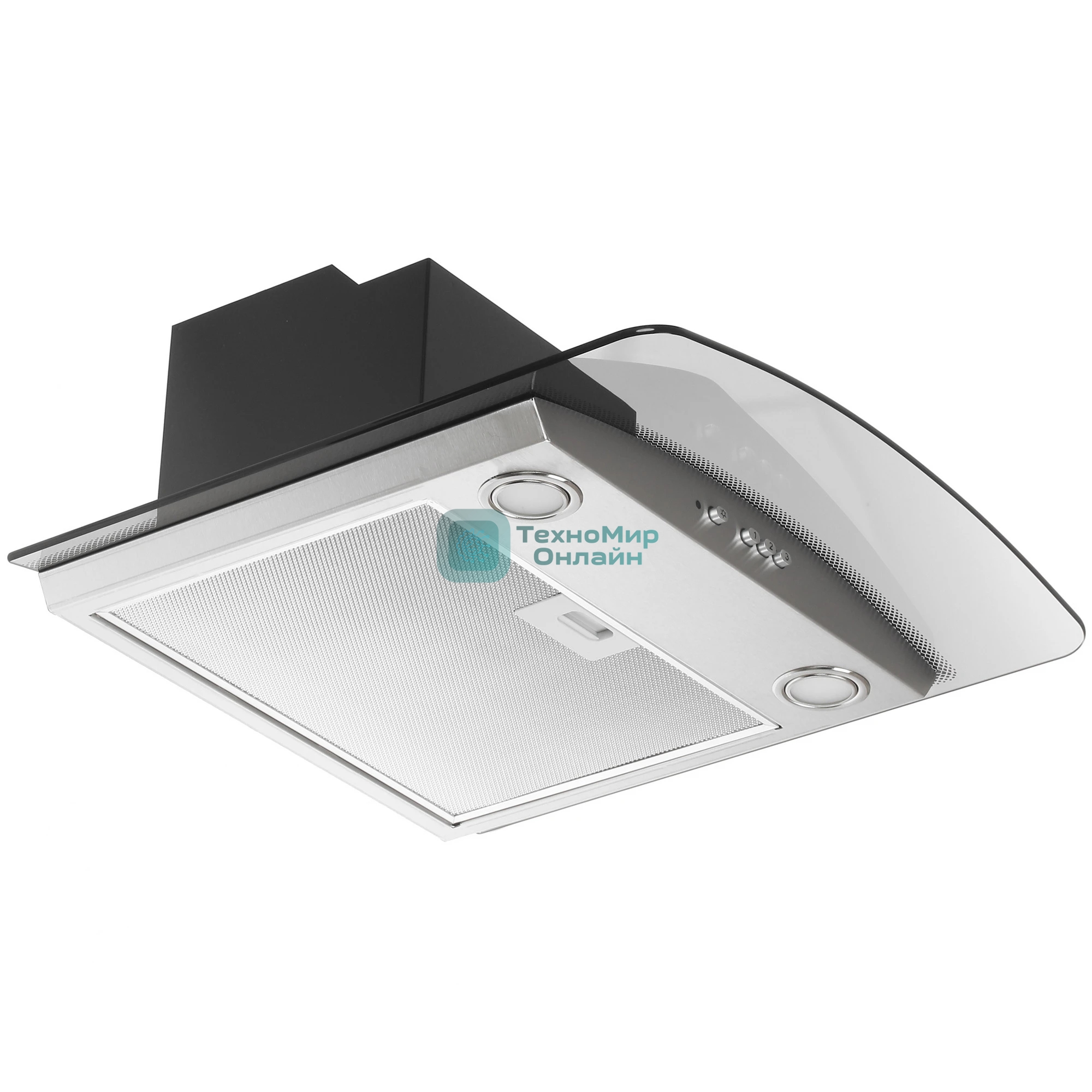 Вытяжка каминная Elikor Аметист 50Н-430-К3Д серебристый, 50 см, 430 куб. м/ч, 54 дБ