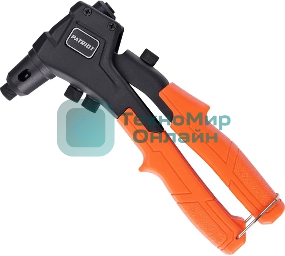 Заклепочник PATRIOT RP 200, услиленный литой корпус, Cr-Mo 3x-сегментный цанговый зажим, компактный, подпружинен.рукоятки, набор заклепок (по 15шт х 2,4-3,2-4,0-4,8 мм)
