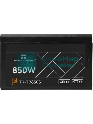 Блок питания Thermalright TR-TB850S 850W 80 PLUS Bronze, (ATX, 3, PCIe 5.0, Non-modular, 1x24(20+4)pin 550мм, 1xCPU*2 8(4+4)pin 600+150мм, 1xPCIe*2 8(6+2)pin 500+150мм, 1x12VHPWR PCIe 5.0 12+4pin 600мм, 1xSATA*3+MOLEX4pin*1 400+150+150+150мм, 1xSATA*2+MOLEX4pin*2 400+150+150+150мм, Active, 120x120мм, 150x140x86mm, APFC,)