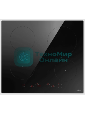 Индукционная варочная панель Elica, 60 см, слайдерное управление, 4 конфорки, таймер, режим подогрева, пауза, Bridge zone, защита от детей, черный