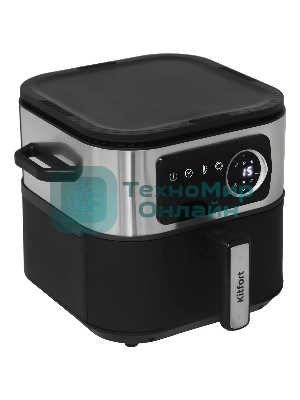 Аэрогриль Kitfort КТ-8127 черный, 1930 Вт, 2 л, сенсор, 6 программ