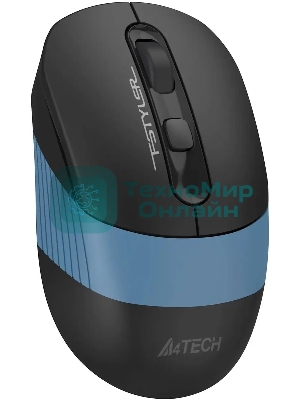 Мышь беспроводная A4Tech Fstyler FB10CS черный/синий, 2000 dpi, радиоканал, Bluetooth, USB, кнопки - 4