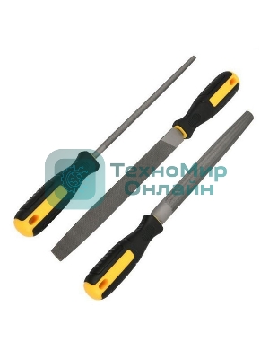 Набор напильников 3шт №2 Deli DL351083 инструментальная сталь T12, обрезиненная пластиковая рукоятка