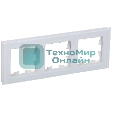 Рамка 3-местная IEK BRITE РУ-3-2-БрБ стекло белый