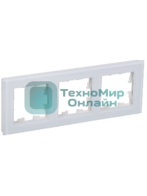 Рамка 3-местная IEK BRITE РУ-3-2-БрБ стекло белый