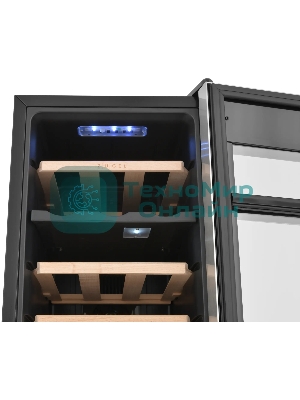 Винный шкаф ZÜGEL ZTWF182DX н/ж сталь, 46 л, 2 отсека, 18 бут.