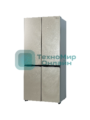Холодильник Бирюса CD 496 TGG текстурированное бежевое стекло трехкамерный 334/162л морозилка снизу, No Frost, Side by Side