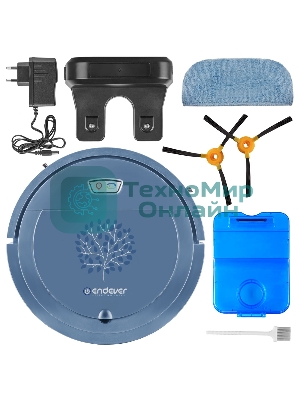 Робот-пылесос Endever Spectre-88 голубой, 1500 мА/ч Li-ion, уборка сухая/влажная, пылесборник контейнер 0.4 л