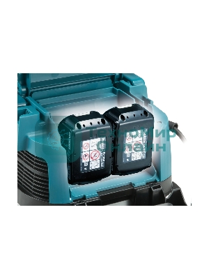 Строительный пылесос Makita DVC150LZ гибридное, белый, 320 Вт, уборка сухая/влажная, пылесборник мешок/контейнер, 15 л