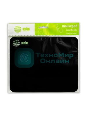 Коврик для мыши Cactus черный 220x180x2мм (CS-MPC-P01XS)