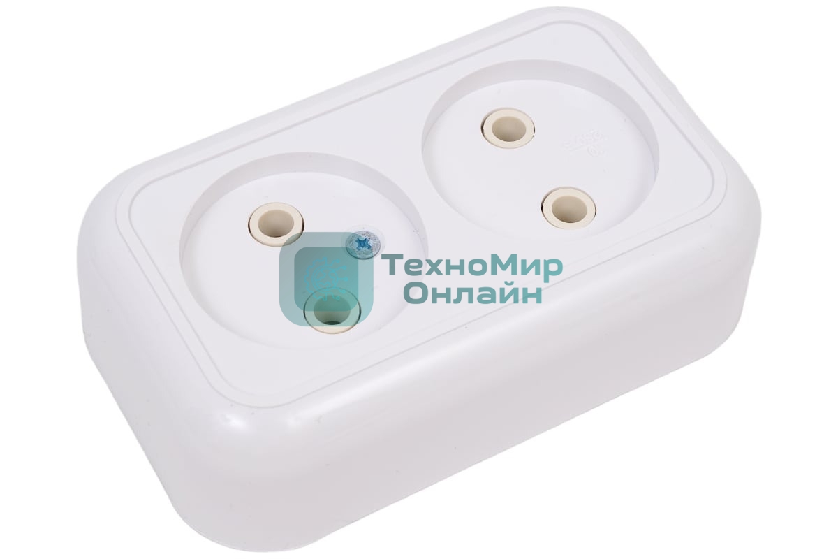 Розетка 2-м Кунцево ОП Валентина 10А IP20 РА10-382 бел. 5416