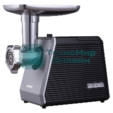Мясорубка электрическая JVC JK-MG128 черный, 2500 Вт, 2.7 кг/мин, реверс, металлический лоток, насадки - 4