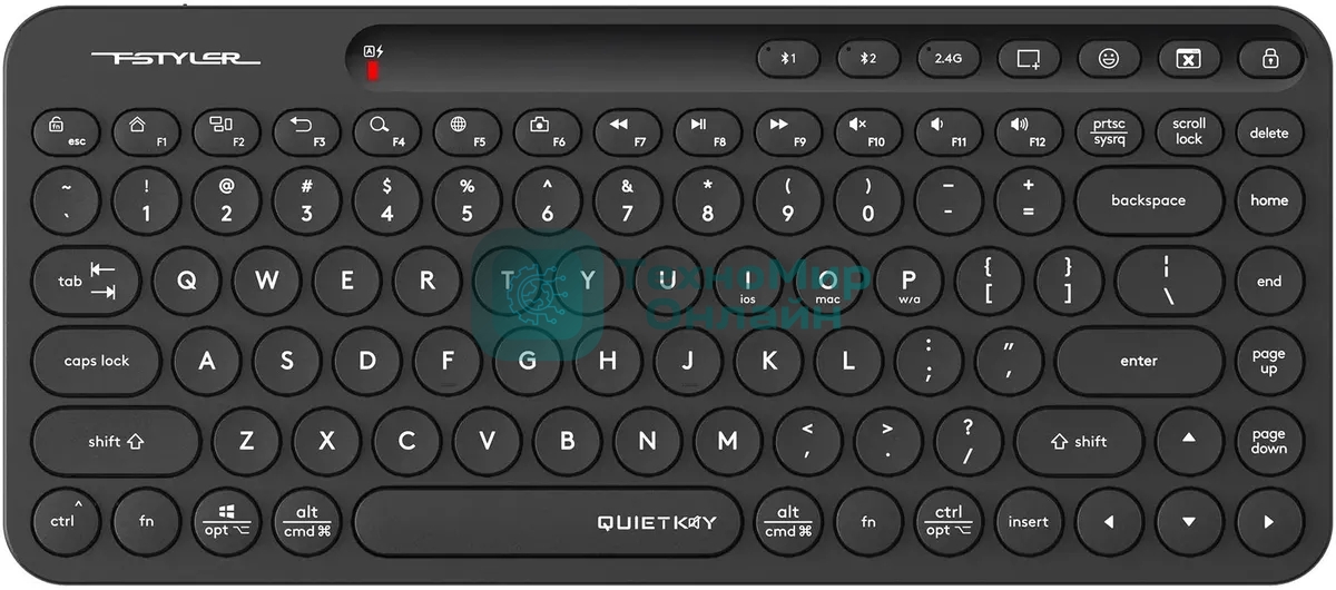 Клавиатура беспроводная A4Tech Fstyler FBK36C AS, USB, Bluetooth/Радиоканал, черный