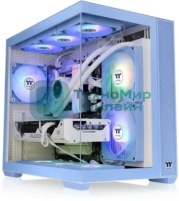 Компьютерный корпус Thermaltake View 380 TG ARGB синий без БП ATX 6x120мм 2x140мм 1x200мм 2xUSB3.0 audio bott PSU