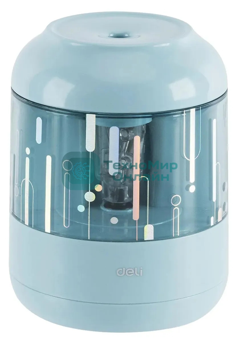 Точилка для карандашей электрическая Deli EH508-BL, 1 отверстие, пластик, синий (батарея)