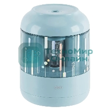 Точилка для карандашей электрическая Deli EH508-BL, 1 отверстие, пластик, синий (батарея)