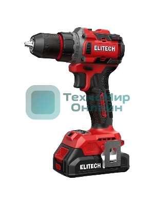 Дрель-шуруповерт Elitech ДА 20БЛ2, 20 В, 2 Ач, 60 Нм, бесщеточный