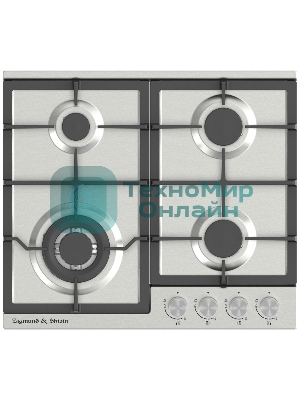 Газовая варочная панель Zigmund & Shtain G 14.6 S независимая, нержавеющая сталь