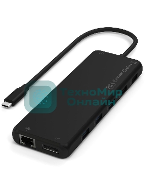 Док-станция (USB-хаб) Satechi ST-P3D13K 13-in-1 Triple Display Multiport Adapter (2xHDMI, DP, 6xUSB-A, Ethernet, 2xUSB-C, Audio) до 85 Вт, черный