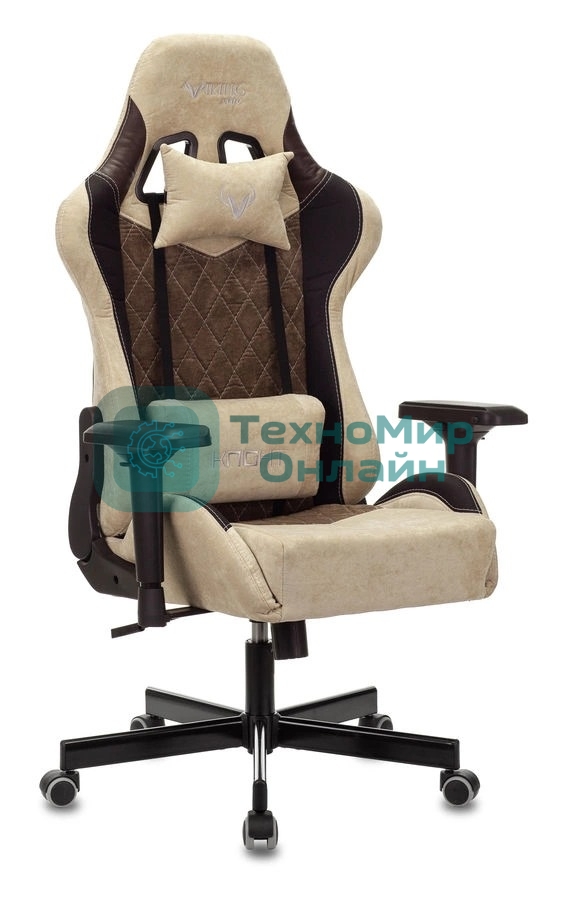 Кресло игровое Бюрократ VIKING 7 KNIGHT BR FABRIC коричневый текстиль/эко.кожа крестовина металл/пластик