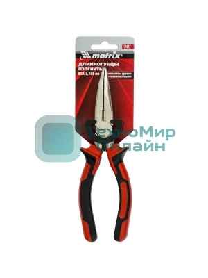 Длинногубцы Matrix 17422 NICKEL 180 мм, изогнутые никелированные, двухкомпонентные рукоятки