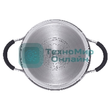 Ковш METROPOLE 1,4л/16x7,5см, нержавеющая сталь 18/10, стеклянная крышка. Толщина: 0,6мм