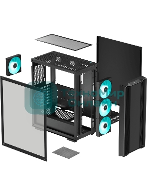 Компьютерный корпус MidiTower Deepcool CC560 A-RGB черный (ATX, без БП, ARGB, USB3.2 Type-A+USB 2.0 Type-A) (R-CC560-BKTAA4-G-2)