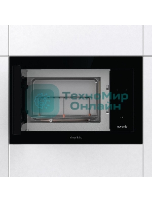 Встраиваемая микроволновая печь GORENJE BM235G1SYB черный 23 л, 900 Вт, переключатели - поворотный механизм/сенсор